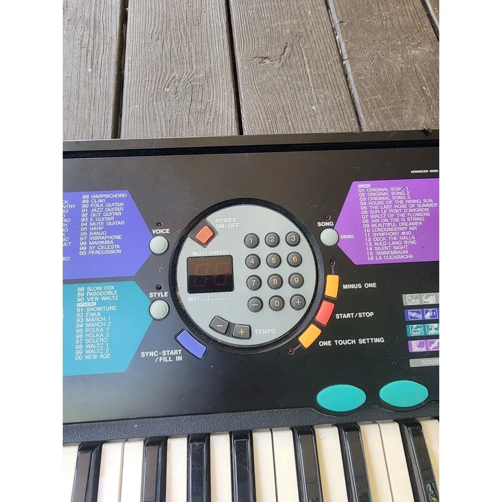 Vintage Yamaha PSR 185 Advanced Wave Memory Portable Keyboard Piano 61 Keys